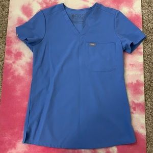 Super cute FIGS Catarina one-pocket ceil blue XXS scuba top